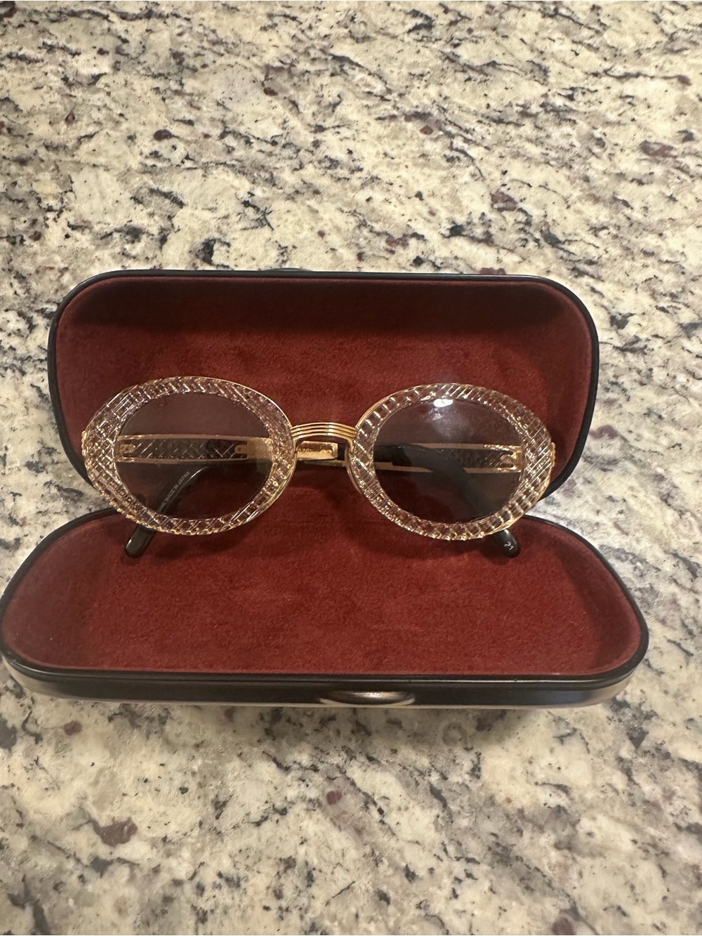 Jean Paul Gaultier Metallic Silver Glasses Case